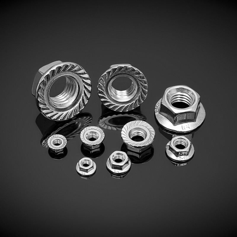 DIN 6923 rozsdamentes acél hatlapú karimás anyák